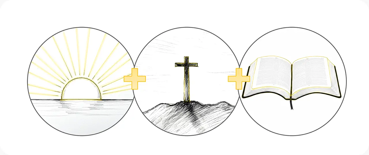 Новая эмблема объединяет три ключевых символа: книгу — как образ Священного Писания, крест — как выражение христианской веры, и восходящее солнце — как знак света, надежды и духовного обновления.